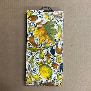 Hand painted Vietri First Stone carried home from Tuscany